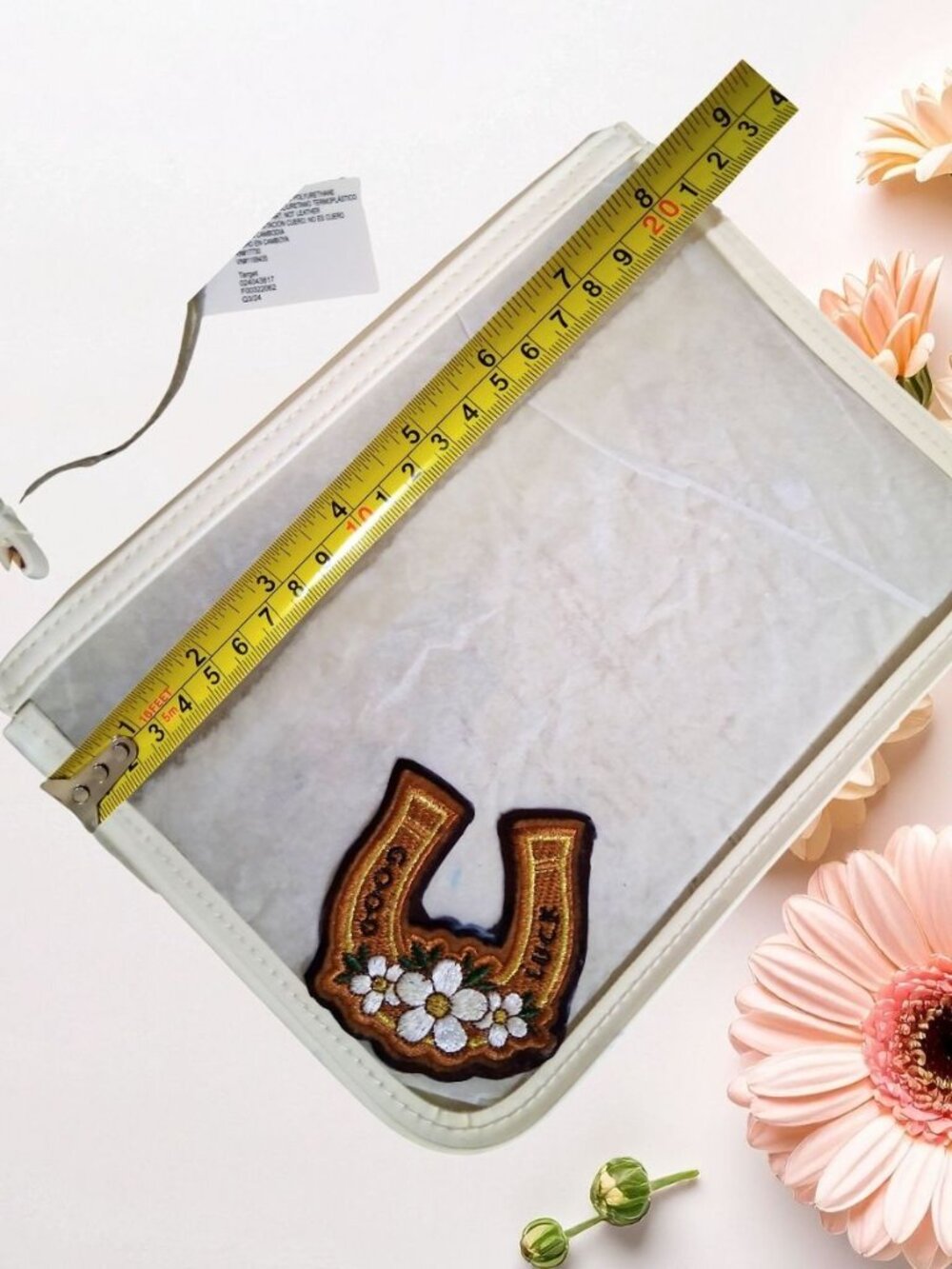 New Day Clear Wristlet Clutch w/ Horseshoe Patch | Western Festival Bag | NWT - Picture 4 of 6